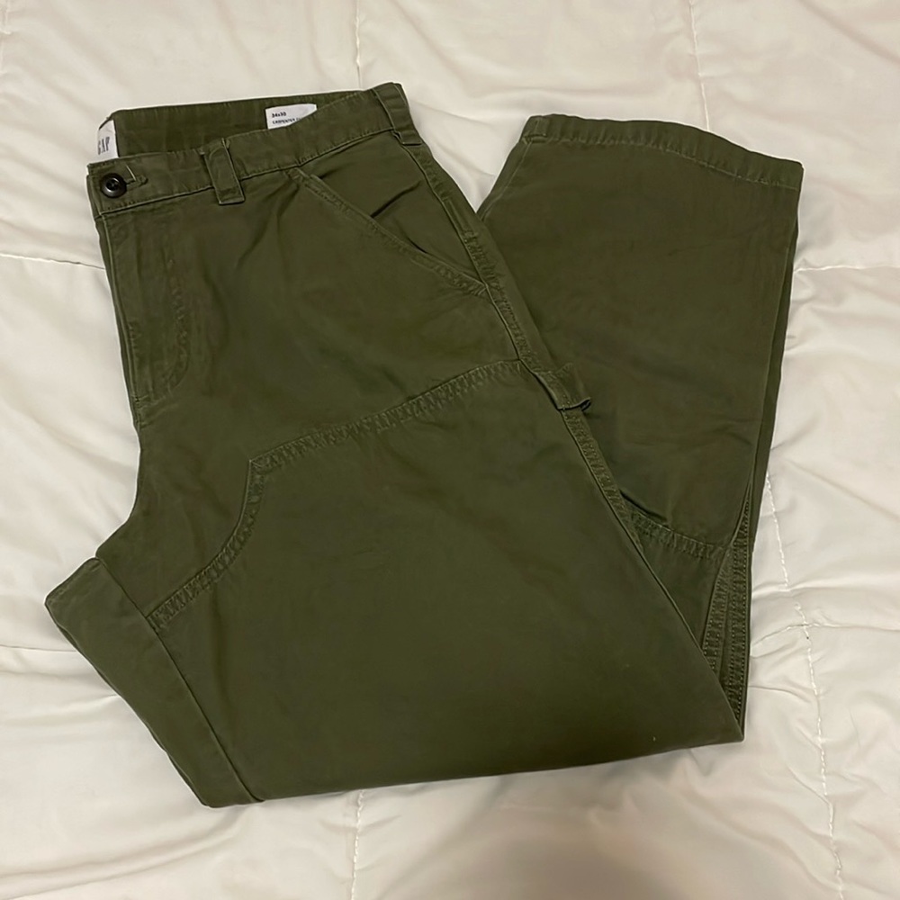 Green GAP Carpenter Pants, Size 34x30